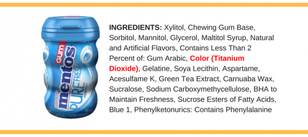 Food label with Titanium Dioxide